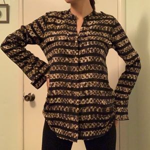 Calvin Klein cheetah print button up blouse